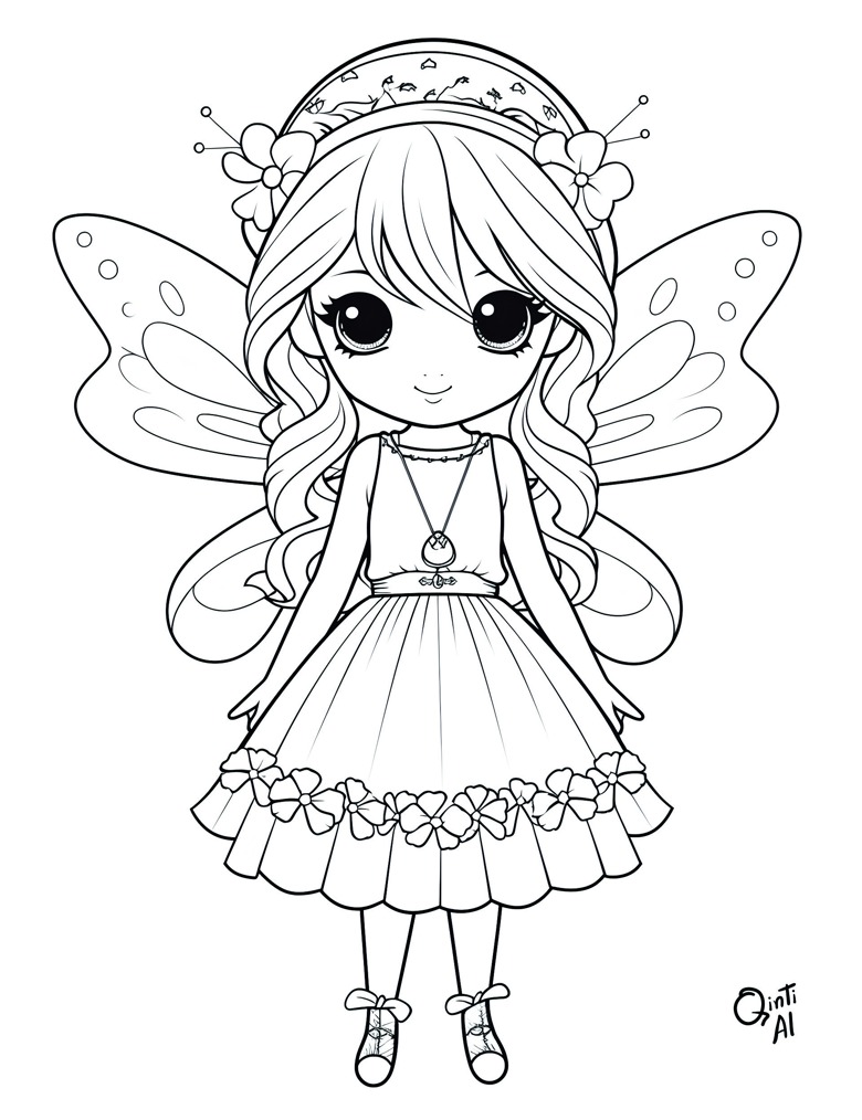 Free printable coloring page for kids' costumes generated with AI ...