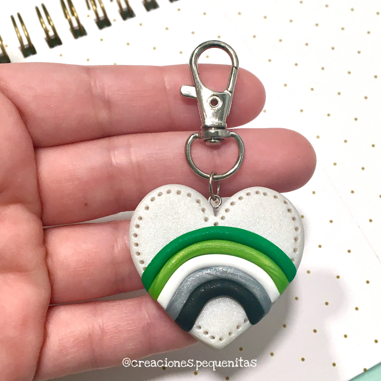 Aromantic Heart - Pride Keychains | Handmade Polymer Clay