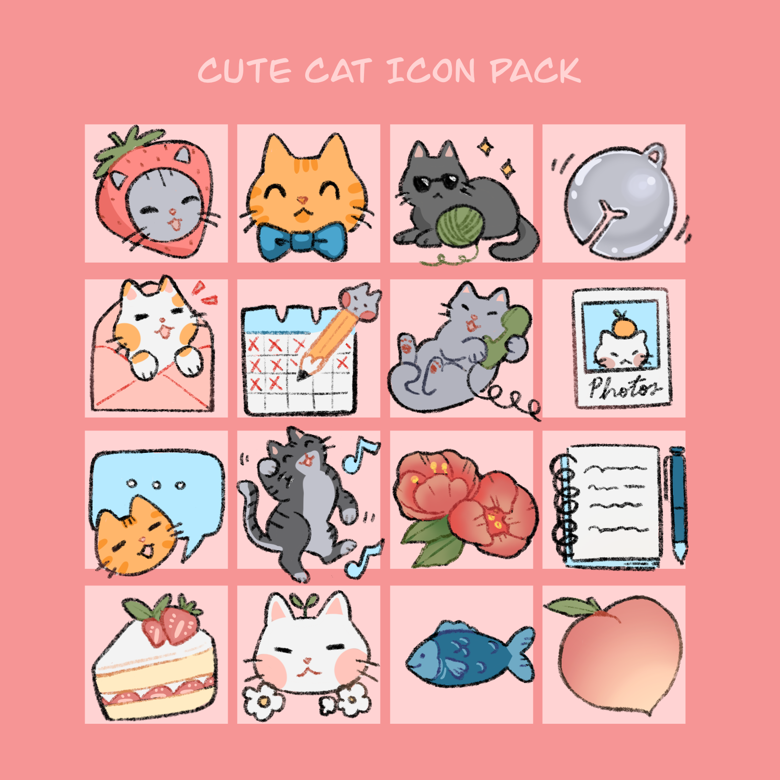 Cat Icon, Line Iconpack