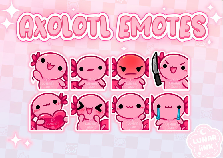 Axolotl Emotes - Lunar_iink's Ko-fi Shop - Ko-fi ️ Where creators get ...