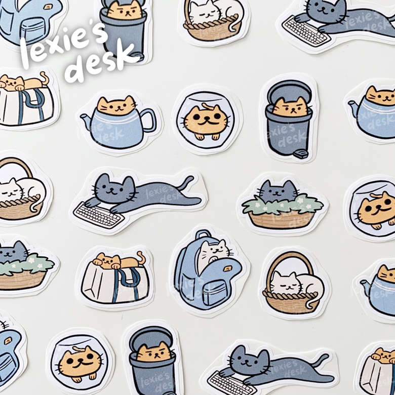 cozy cat sticker pack (vol. 1) - lexiesdesk's Ko-fi Shop - Ko-fi