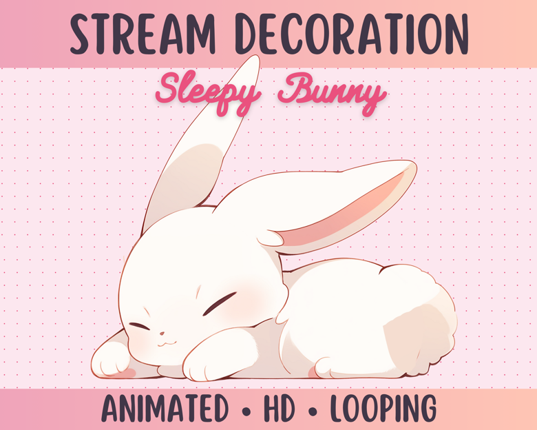 Animated Sleeping Bunny Stream Decoration  Streamer Pet - GraphicsByCaz's  Ko-fi Shop - Ko-fi ❤️ Where creators get support from fans through  donations, memberships, shop sales and more! The original 'Buy Me
