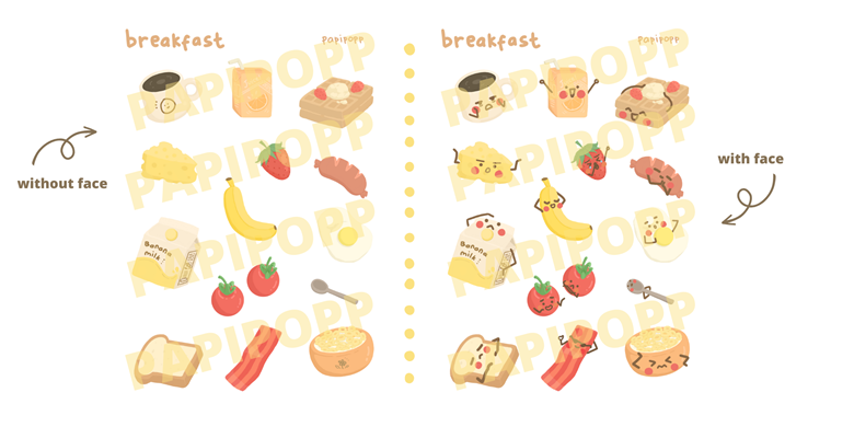 Breakfast Sticker Sheet | Printable Stickers | Digital Stickers