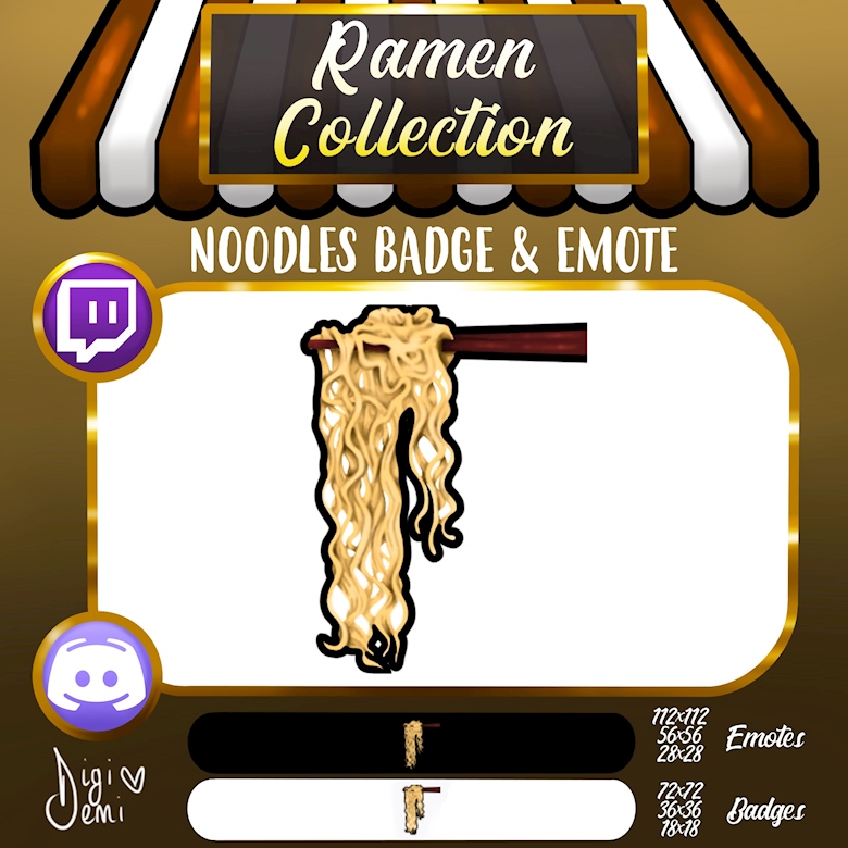 Noodle Box Badge/emote Twitch & Discord Sub Badge / Bit 
