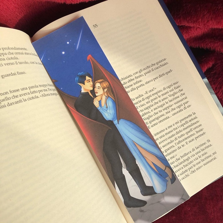 Officially Licensed BOOKMARK PRINT ACOTAR Feyre and Rhysand Starfall, a  Court of Mist and Fury, Feysand Fanart, Feyre Archeron Bookmark -   Norway