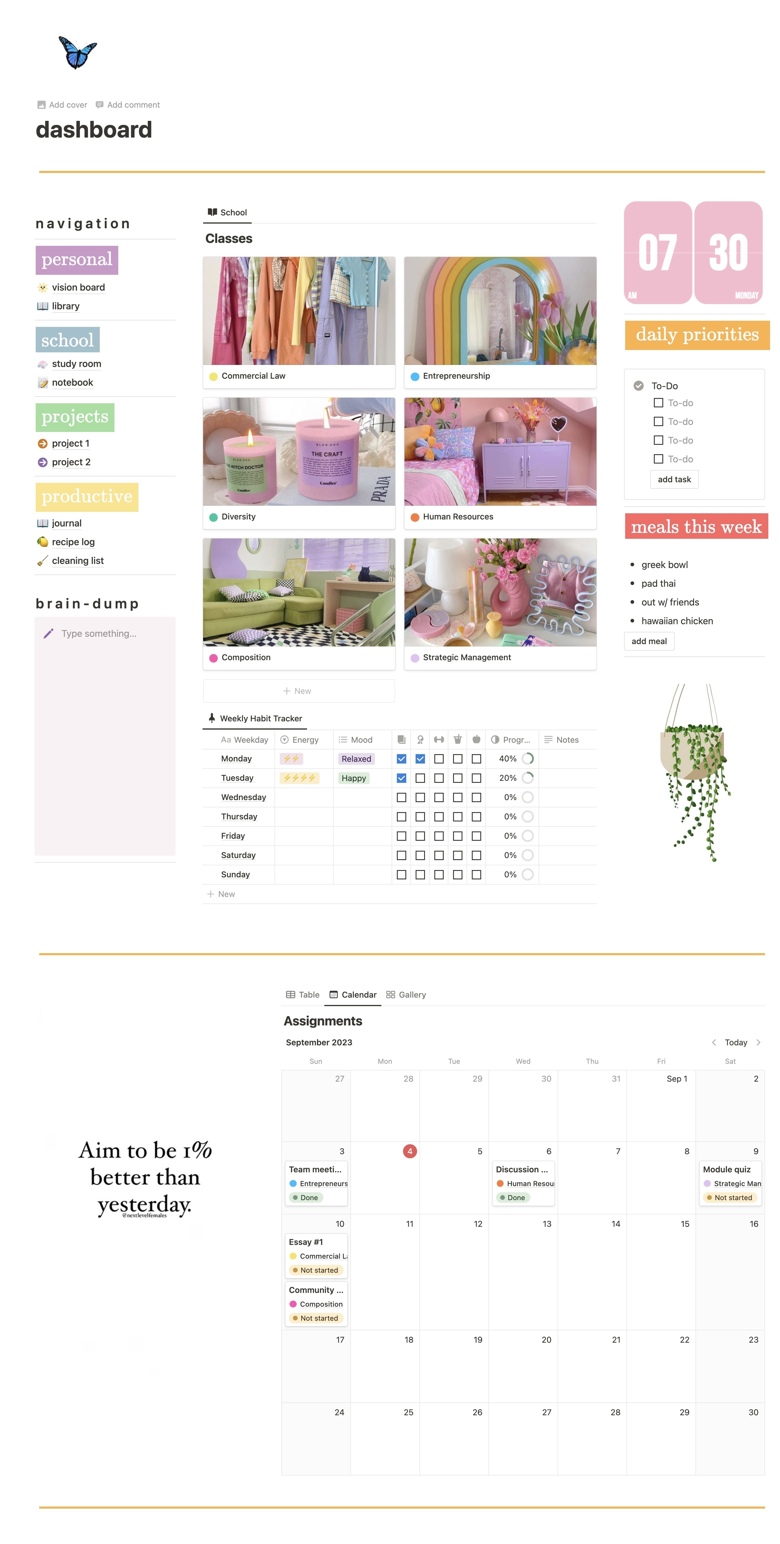 Notion Dashboard Homepage Bright & Colorful - lauren 's Ko-fi Shop - Ko ...