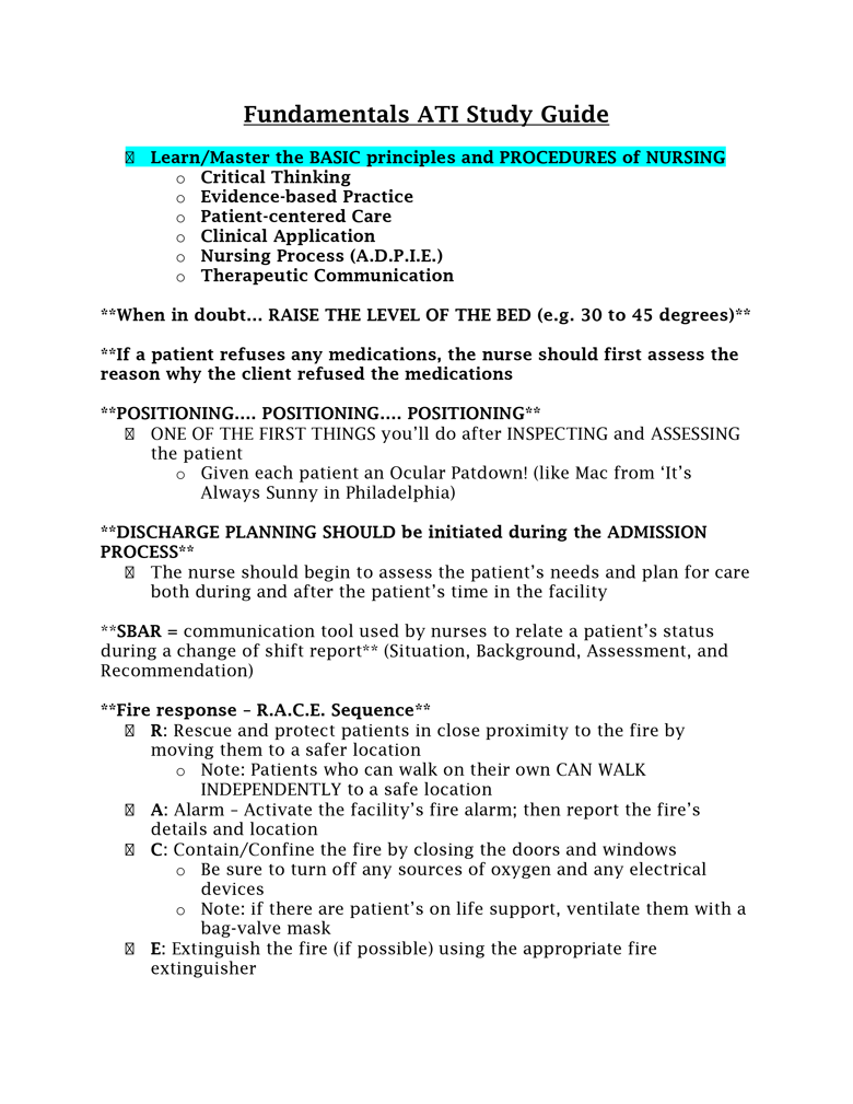 The ultimate ati fundamentals proctored exam study guide digital