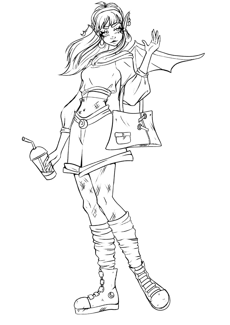 Lineart for color practices - The Girly Demon - Tave Green's
