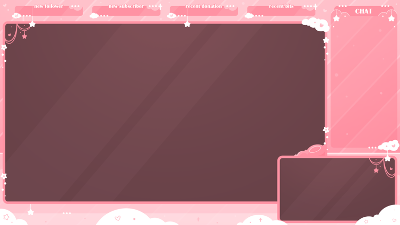 F2U Cloudy Pink Overlay Package - Fullscreen Overlays, 4 Screens, 66 ...