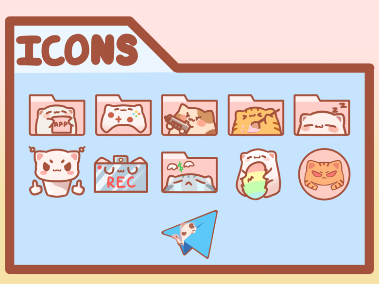 Cat App icon pack [dFQSVh7GXv7layxllFF0] by Finnegan8090