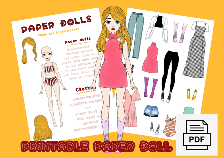 Printable Toca Boca Paper Doll and Clothes Activities for Kids