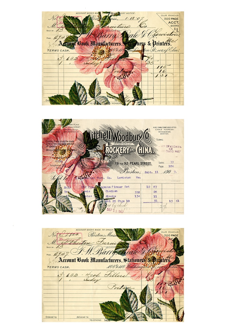 Freebie Floral Vintage Ephemera Journal cards Yvonne Prestons Crafty