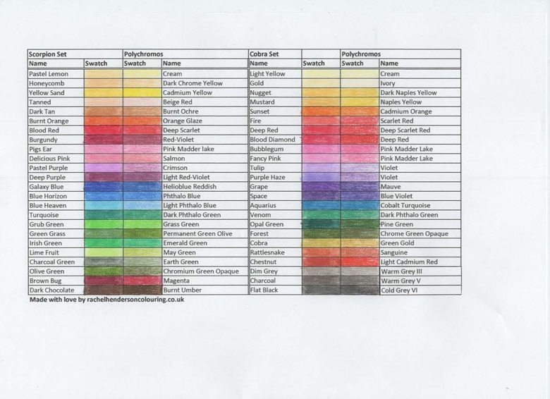 Black Widows vs Polychromos Swatch Chart - Rachel Henderson Colouring's ...