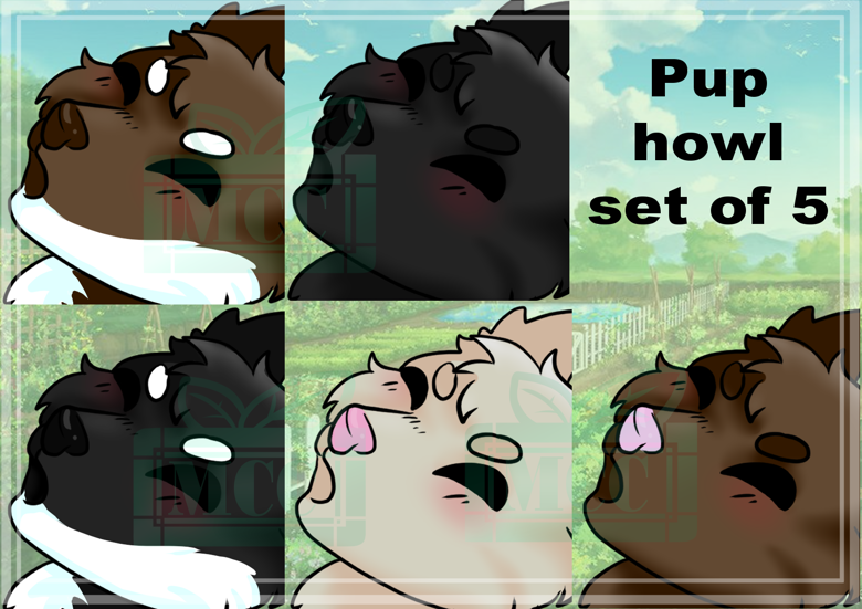 Pup Howl emote set - Mint Condition Commissions’s Ko-fi Shop - Ko-fi ️