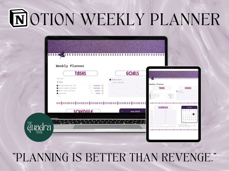 Notion Weekly Planner (Speak Now-inspired) - Elle | your Notion pal's ...