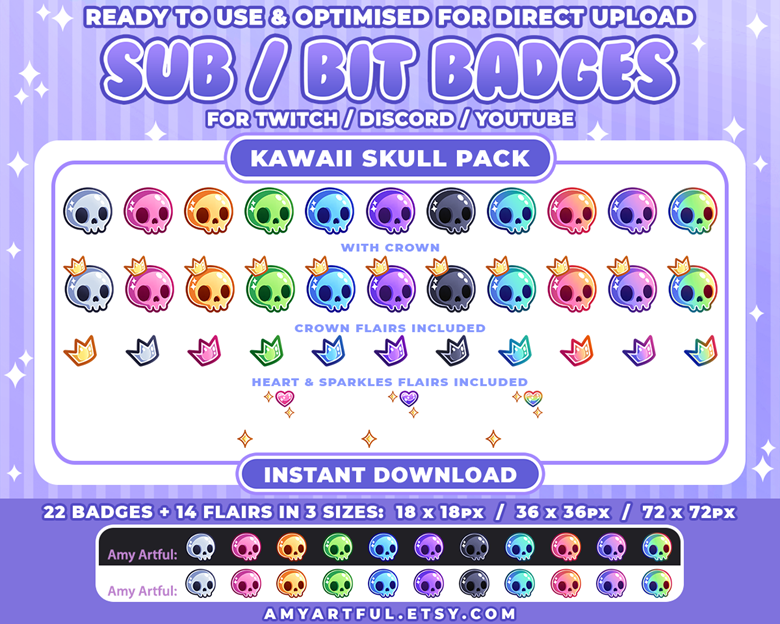 Strawberry Twitch Badges Twitch Sub Badges (Instant Download) 