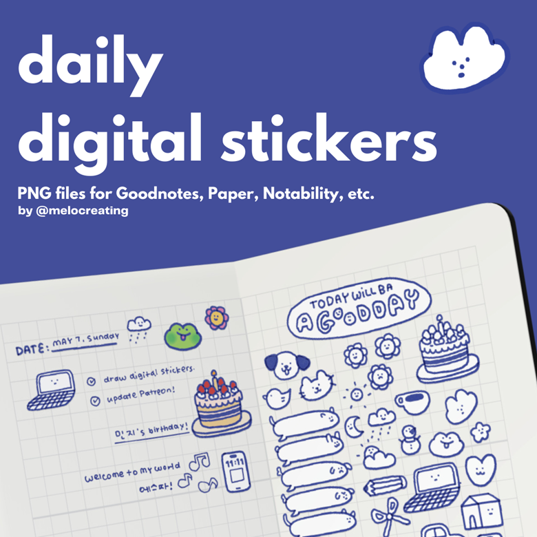 Digital Bullet Journal Stickers - Kelly's Ko-fi Shop