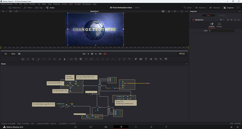 Complete DaVinci Resolve Project File: Earth and 3D Rotating Text ...