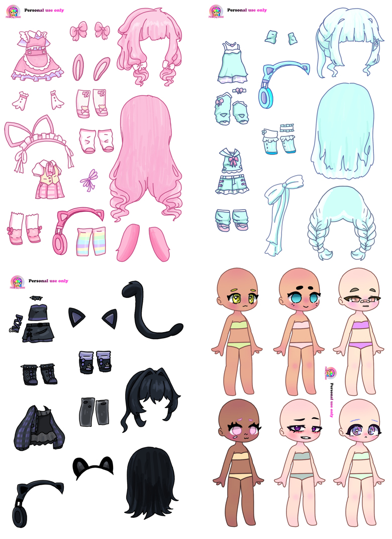 Gacha Club Dice Paper Toy Printables Paperdiy crafts 