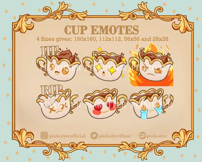 Pixel Coffee Emote Coffee Cup Twitch Emote Discord Emote 