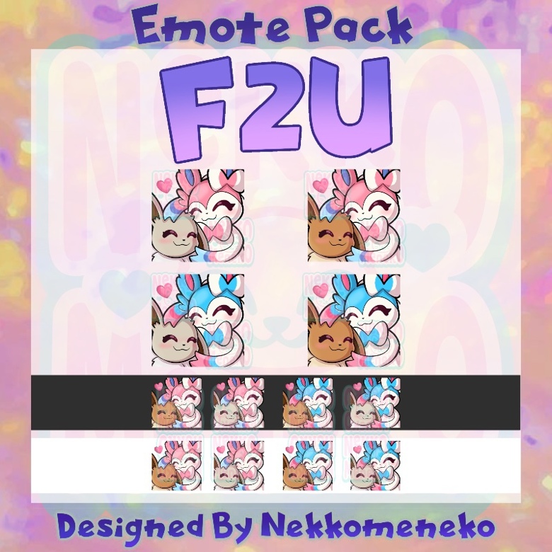 F2U Sylveon Eevee Hug Emote - NekkoMeneko's Ko-fi Shop - Ko-fi ️ Where ...