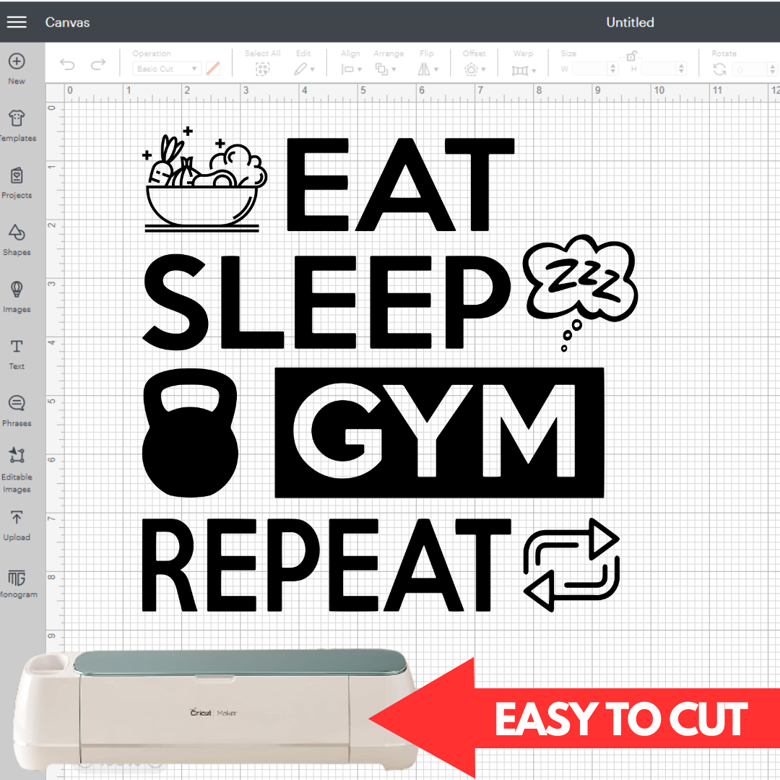 eat sleep work train repeat, gym free svg file - SVG Heart