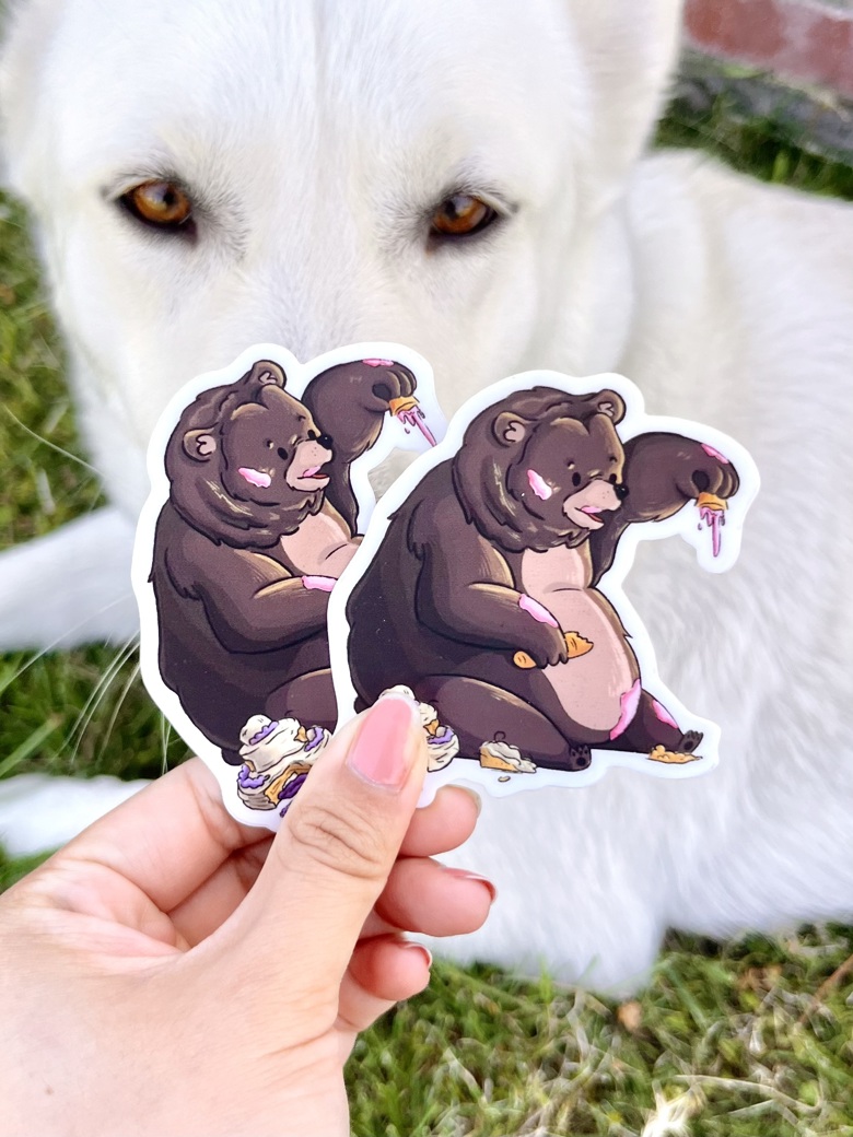 Chonky Bear Vinyl Sticker - tramdoodles's Ko-fi Shop - Ko-fi ️ Where ...