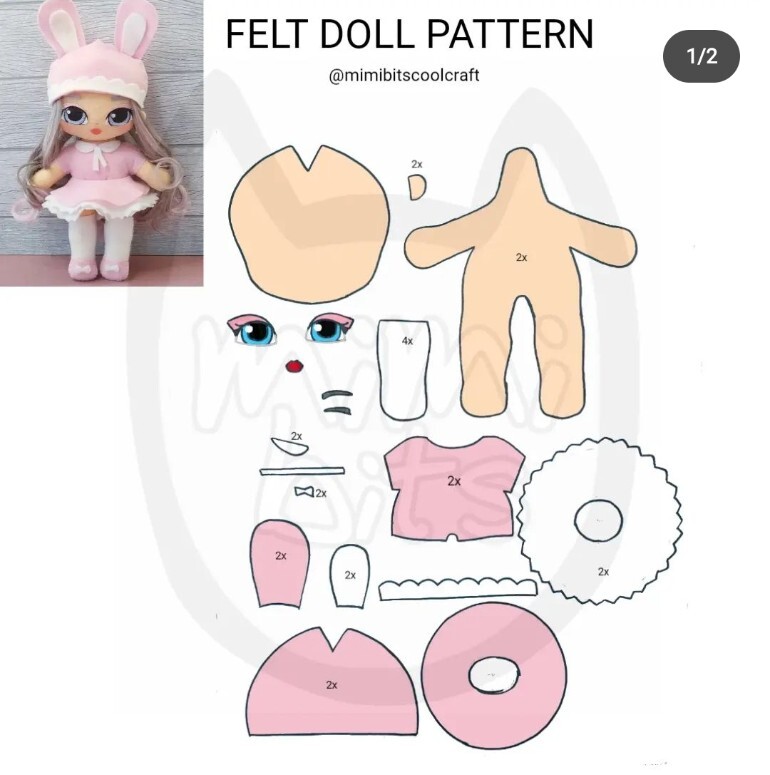 Fashion Felt Doll - PDF Printable Pattern - mimibitscoolcraft's Ko-fi Shop - Ko-fi ❤️ Where creators get support from fans through donations, memberships, shop sales and more! The original 'Buy Me a