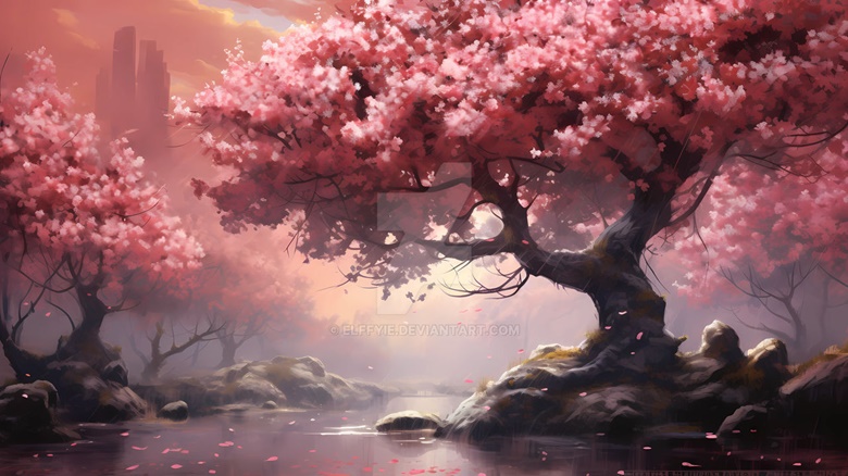 Cherry Blossom Wallpaper - Elfyie's Ko-fi Shop - Ko-fi ️ Where creators ...