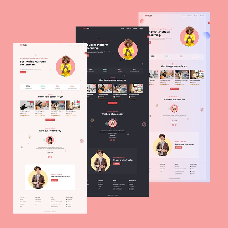 Online Learning Website using Html Css Javascript & Bootstrap 5 - The ...