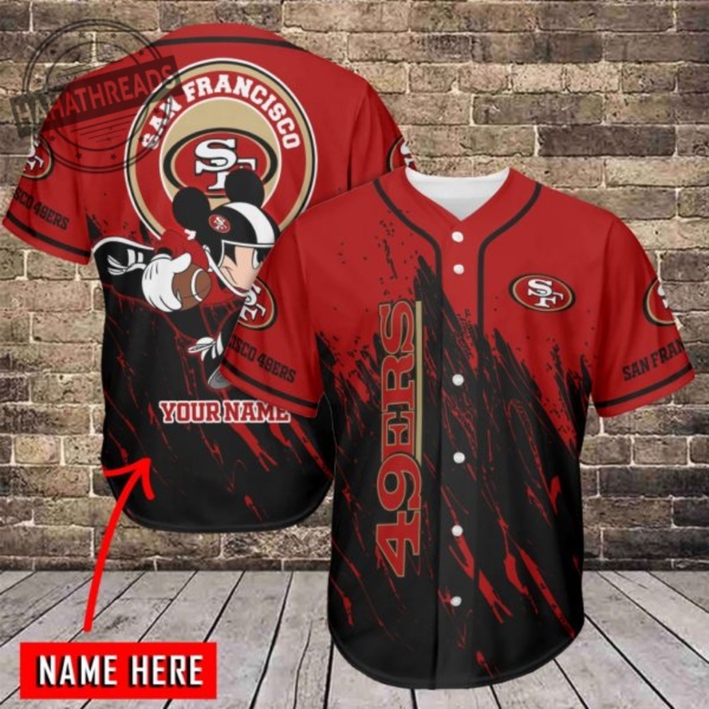 San Francisco 49Ers Mickey Personalized Custom Name Baseball Jersey Al ...