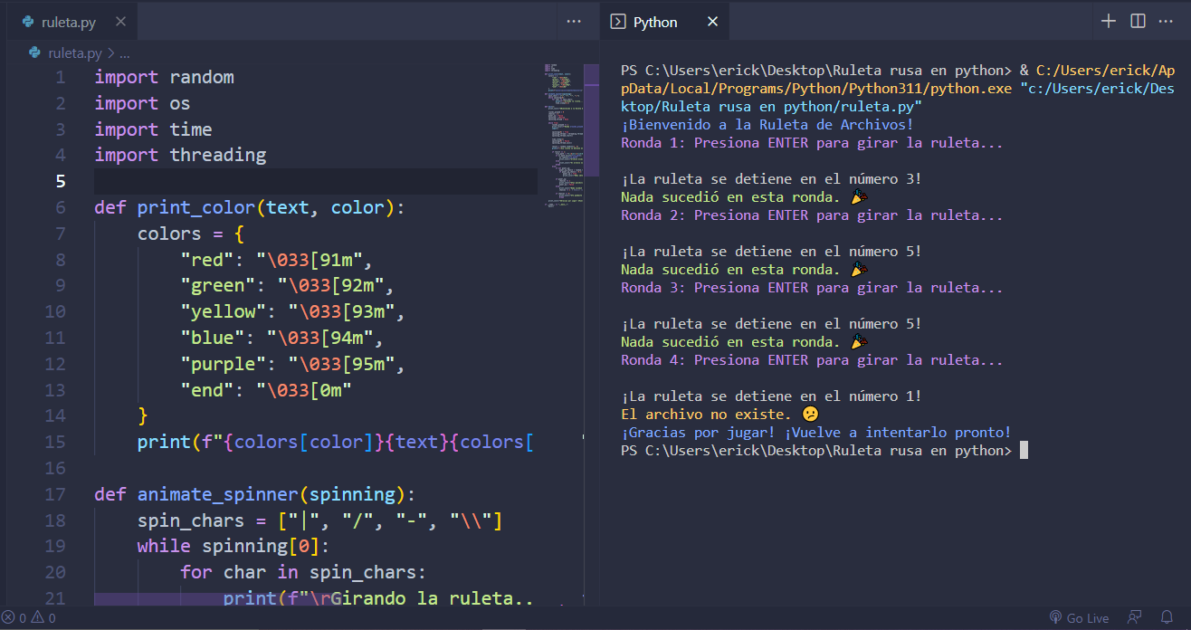 MINI-JUEGO RULETA RUSA DE ARCHIVOS / PYTHON - Codebot's Ko-fi Shop - Ko ...