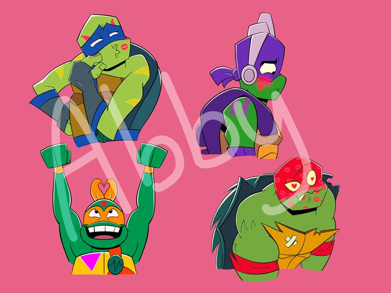 ROTTMNT Rise of the TMNT Kissy Kiss Mark Lipstick Mwah Turtles Leo ...