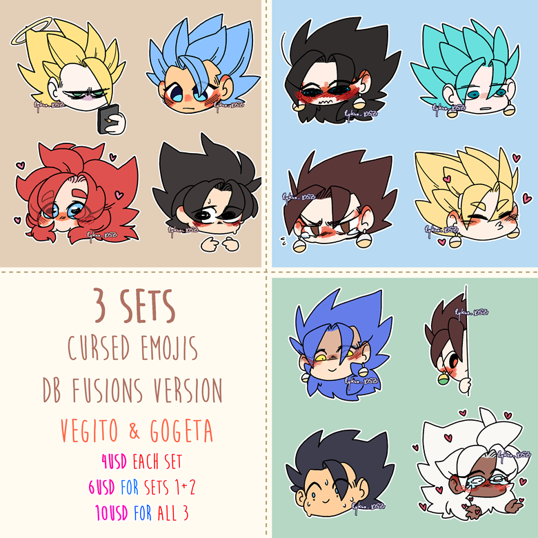 Cute Cursed Emojis - DB Fusions version (Set 1+2) - RykunDSZ's Ko