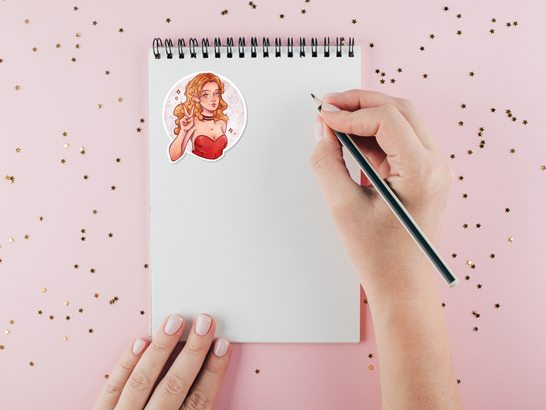 spunky redhead • handmade vinyl matte die cut sticker - jess | jddesign ...