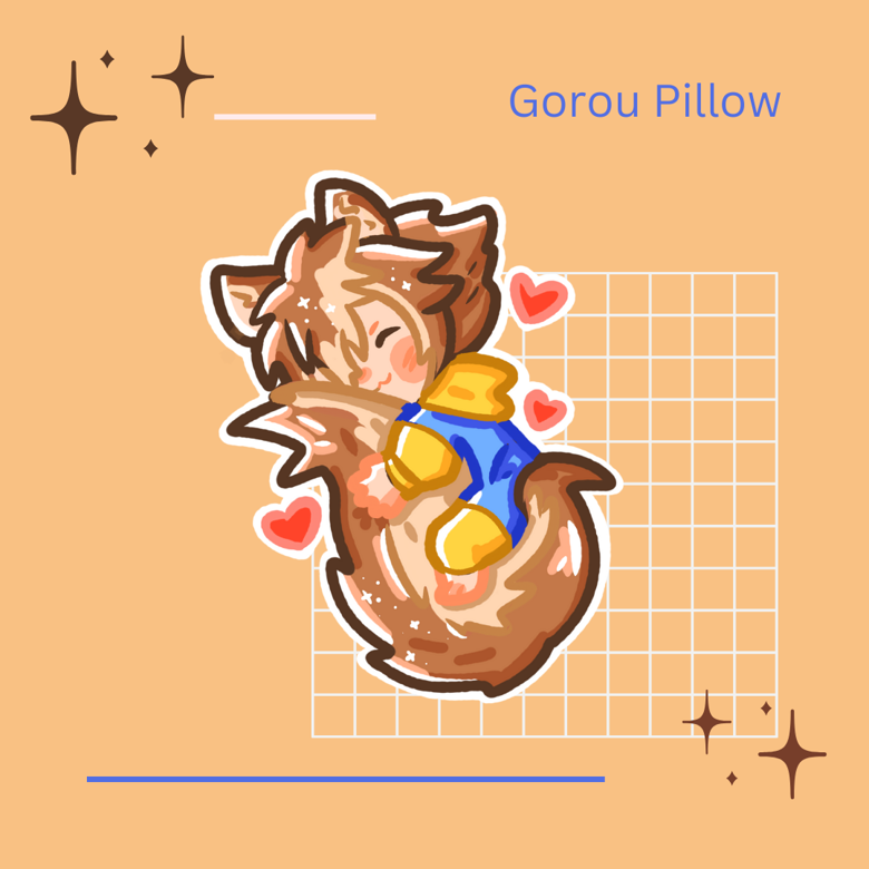 Gorou Pillow (PREORDER) - Emo Ninja / Yu-KI's Ko-fi Shop - Ko-fi ️ ...