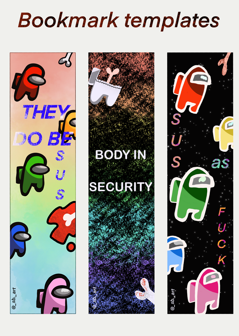 3 7 among us bookmark sticker set sb art s ko fi shop ko fi where creators get support from fans through donations memberships shop sales and more the original buy me a coffee page
