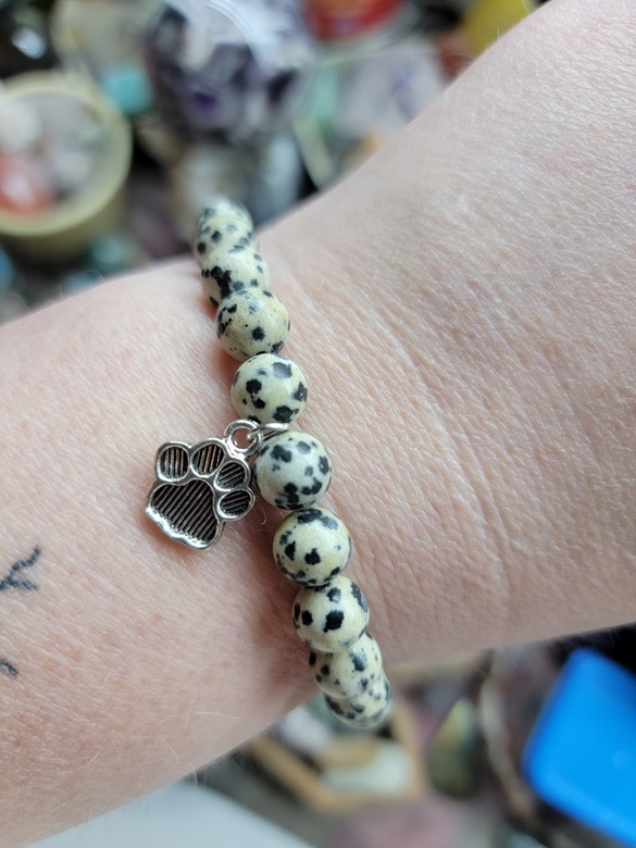 Paw print beaded bangle best sale