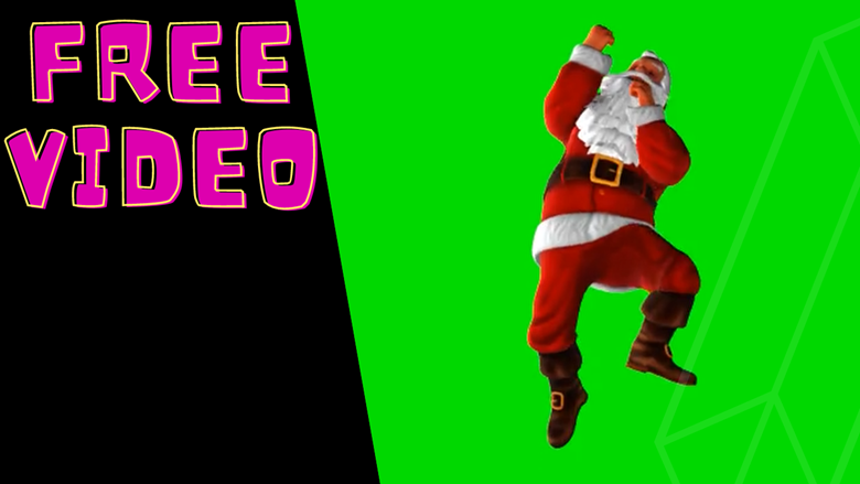 Santa Claus Rope Climbing Green Screen - Projection Mapping