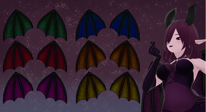 Succubus Wings - 48 Color Variations - Maya Aylia's Ko-fi Shop