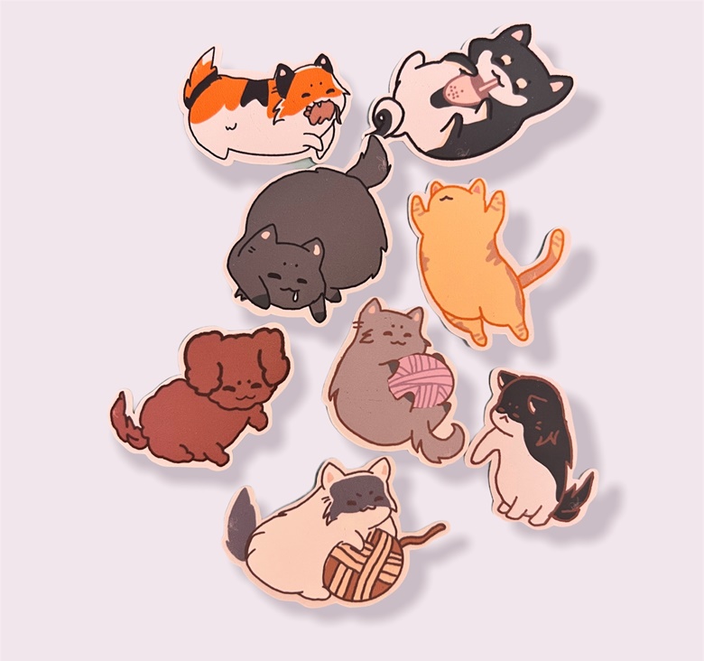 Kitty and Puppy Stickers, Laptop Stickers