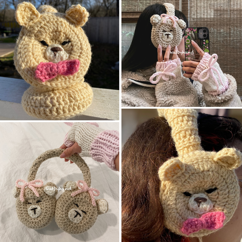 Cute Crochet Headphone Covers, Teddy Bearmuffs Pattern