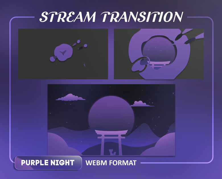 Purple Night Animated transition Stinger/Transition/Stream Overlay ...