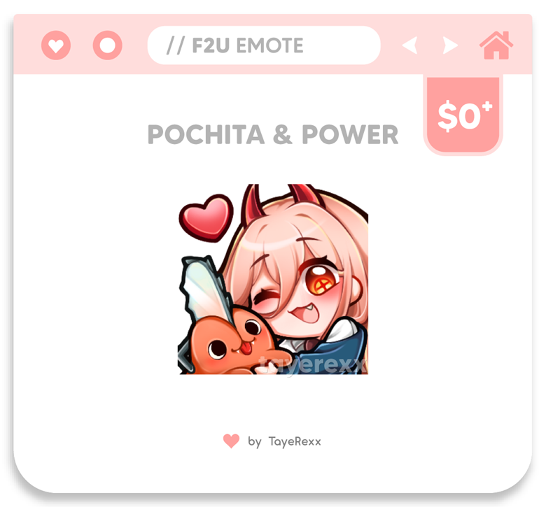 [ F2U ] Pochita & Power Chainsaw Man Emote - Taye ♡'s Ko-fi Shop - Ko