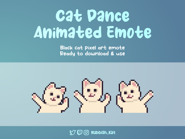 White Cat Animated Happy Dance GIF