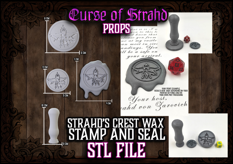 Curse of Strahd - Strahd's Family Crest Wax Seal and Stamp - STL FILES ...