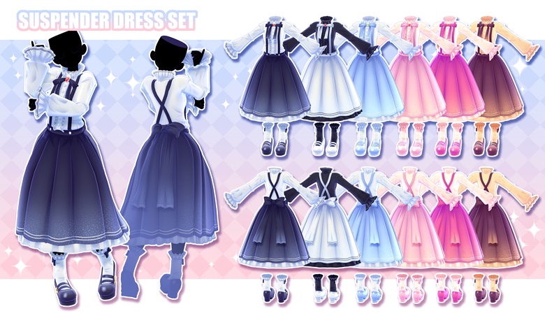 MMD Outfit] Suspender Dress Set - Moyonote_MMD's Ko-fi Shop - Ko-fi ❤️  Where creators get support from fans through donations, memberships, shop  sales and more! The original 'Buy Me a Coffee' Page.