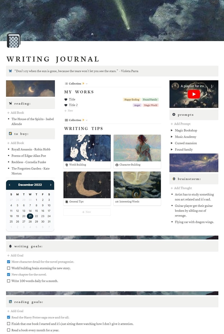Book Journal  Notion Template