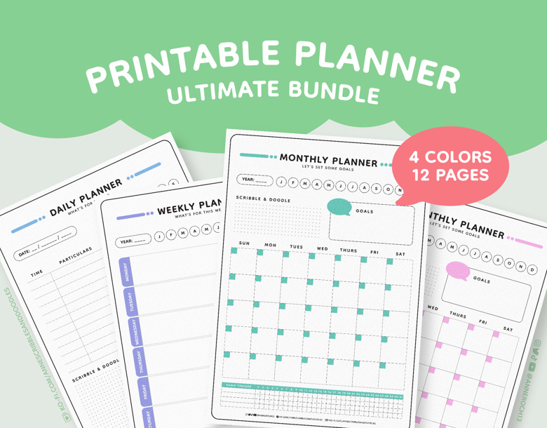 Printable Planner: Pastel (Ultimate Bundle)