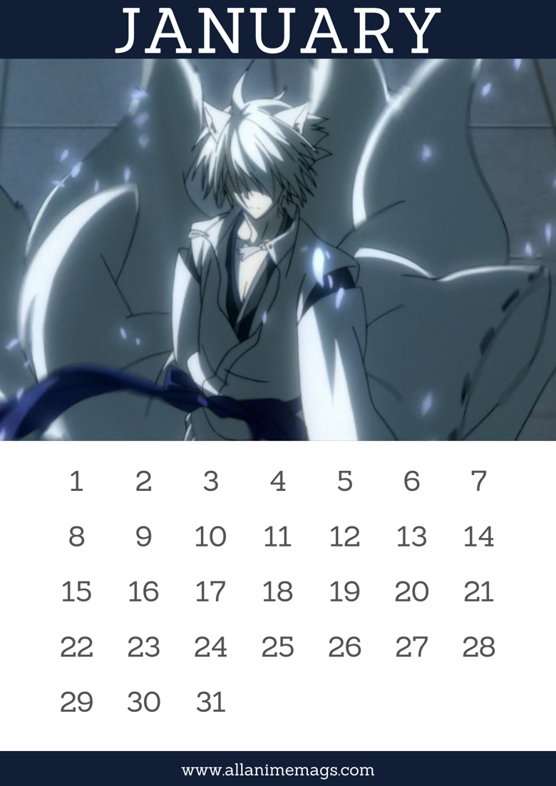 Aesthetic anime calendar 2023 year at a glance 